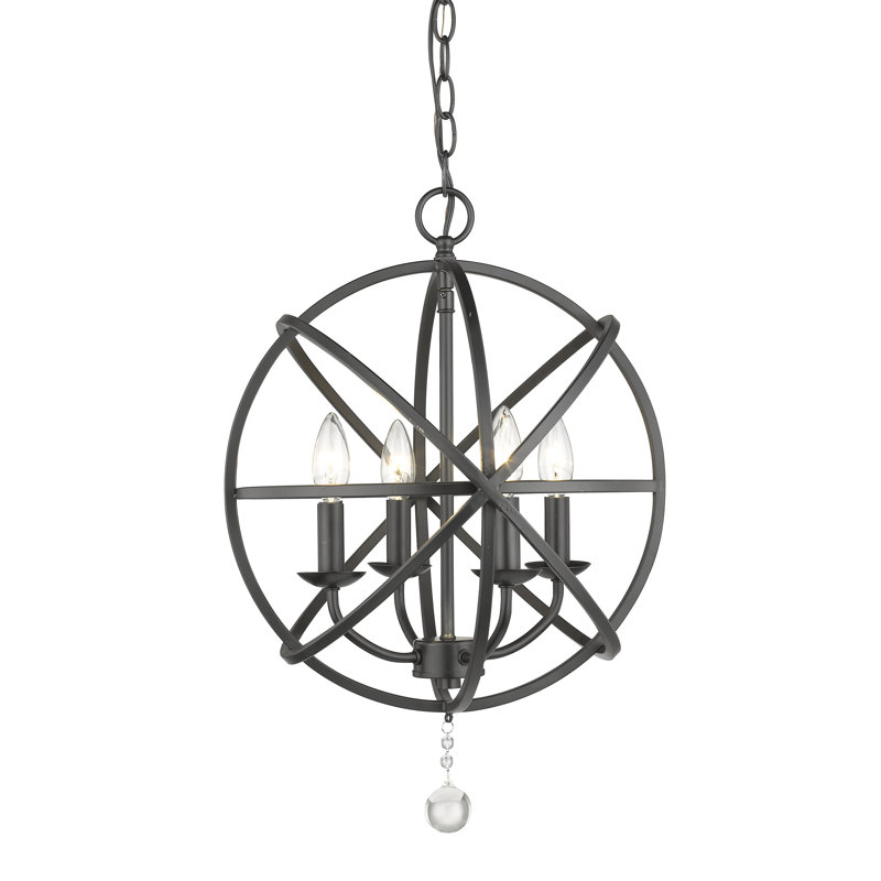 Puma 4 - Light Dimmable Globe Chandelier, Matte Black
