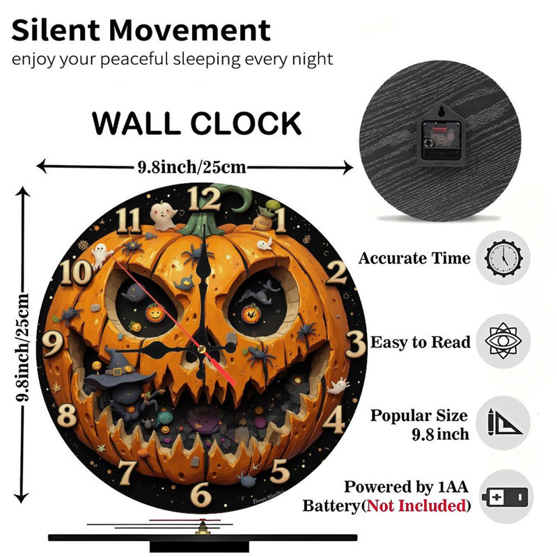 clock with spooky friends