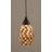 Cord Hung Mini Pendant Shown In Black Copper Finish With 10" Amber Crystal Glass-32464173-32464201-32464178