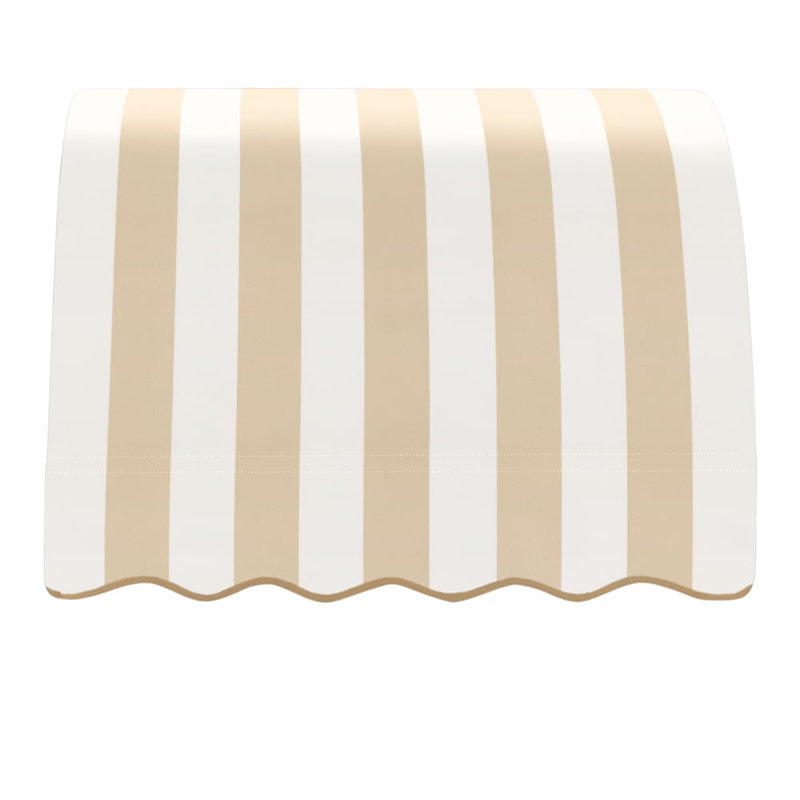 Awntech Savannah Acrylic Fabric Fixed Awning, 31" H x 40.5" W x 24" D, Linen/White Stripe