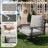 7 PCS Outdoor Metal Conversation Set With 360° Swivel Rocking Chairs, Sofa, Coffee Table&Ottoman For Patio, Garden, Deck Or Poolside-681931517