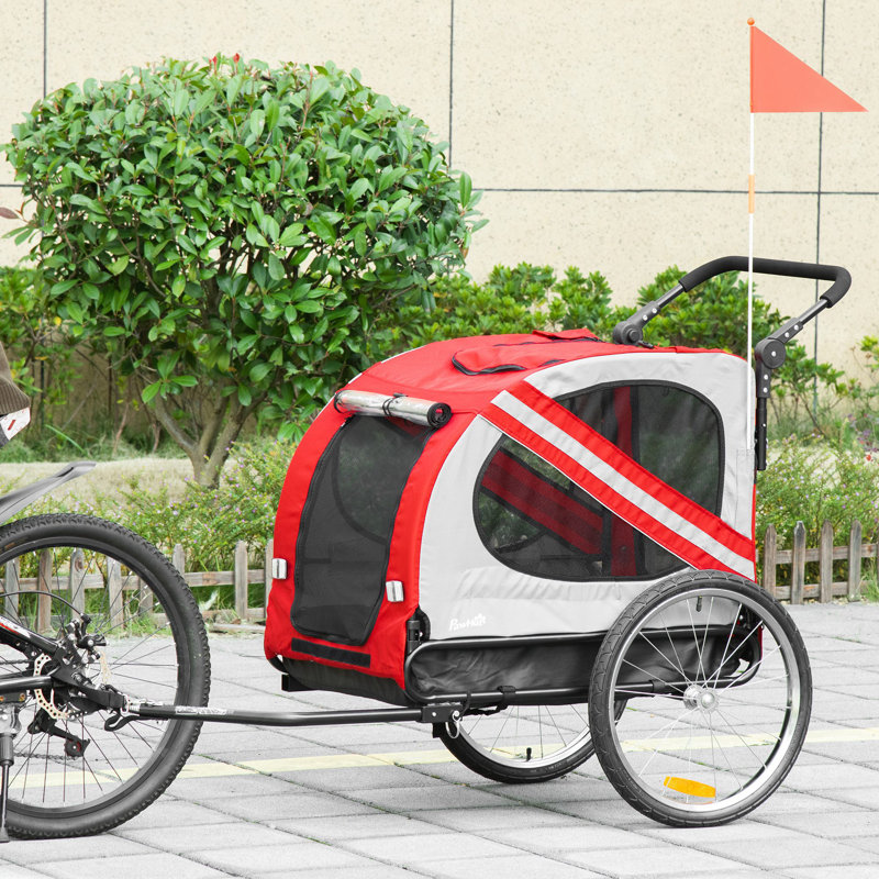 Steel Collapsible Vehicle Travel Carrier with 1 Door, Red/Grey