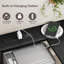 Bureau en L avec station de charge, 2 tiroirs en tissu et tablettes réglables, bureau d'ordinateur pour petits espaces-130085497-130085494