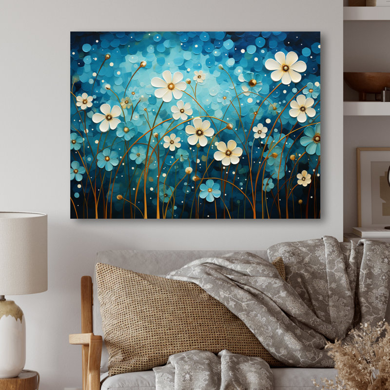 Décoration murale turquoise en métal «Tranquility» turquoise II, H 24 po x l 32 po