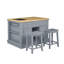 Îlot de cuisine avec 2 tabourets Posie-1243162794