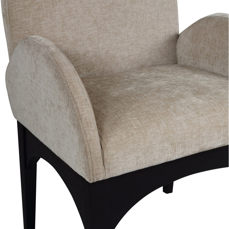 Waldorf 19.75'' H Upholstered Armchair, Beige, Black