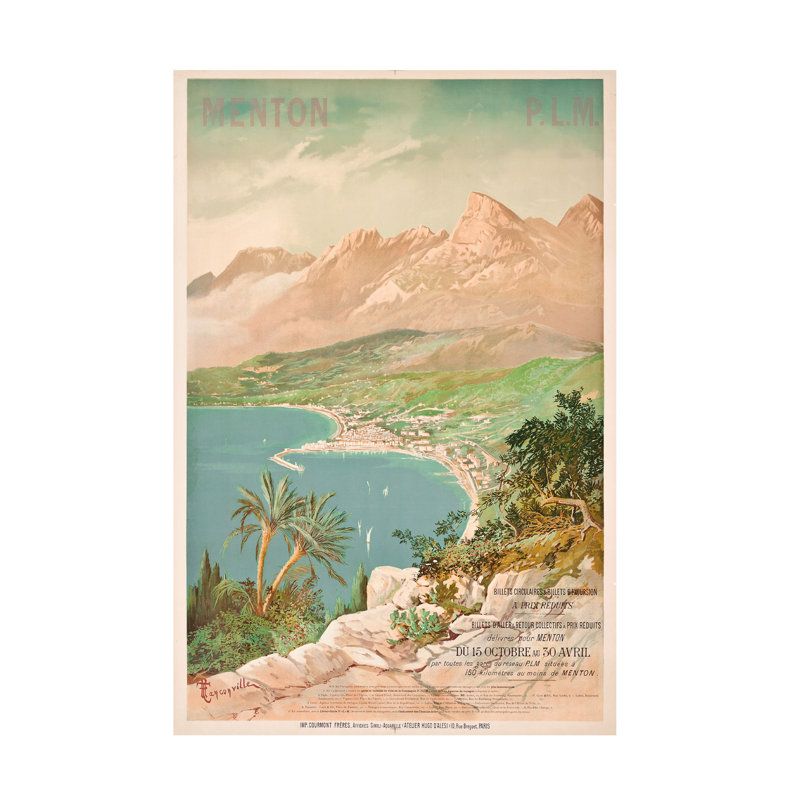Art sur toile, Henri-Garnier, Tanconville, Menton, France, H 24 po x l 16 po