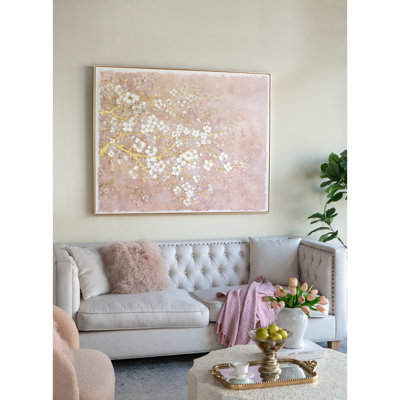 Art sur toile de cerisier en fleurs peint à la main