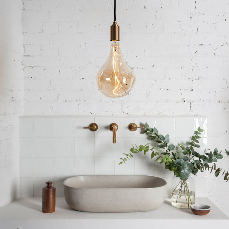 Voronoi II Brass Single Pendant with Organic LED Bulb - 11" Height