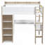 Lit mezzanine élégant avec bureau intégré et grand rangement parfait pour les chambres modernes et peu encombrantes-265459907