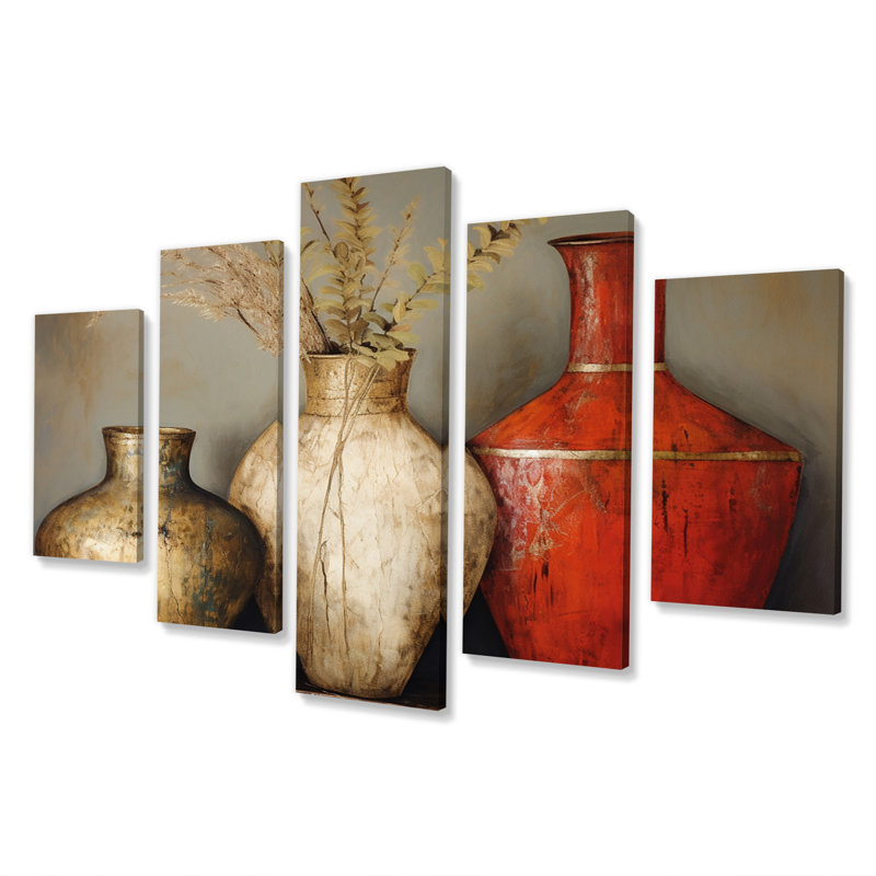 Hazelton - Boho Pottery Wall Decor - 5 Panels