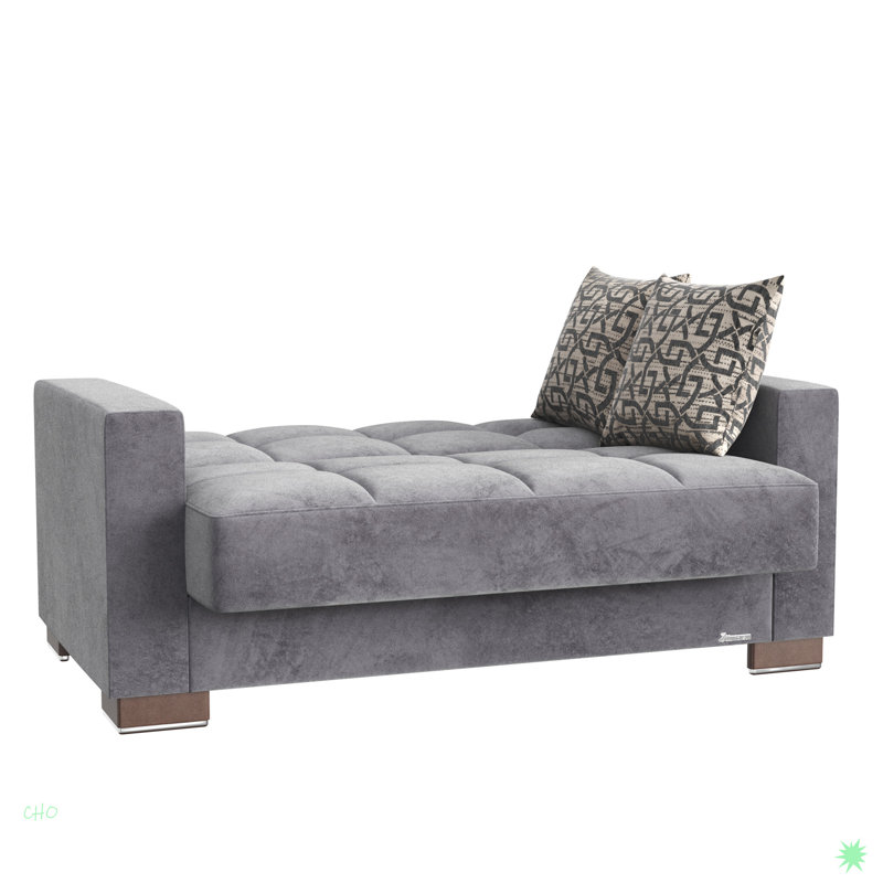 Causeuse convertible avec rangement en microfibre Collection, Gris