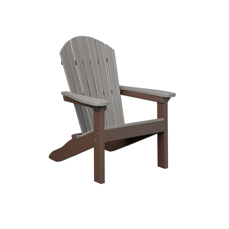 Berlin Gardens Comfo Back Adirondack Chair, Driftwood Gray/Chocolate Brown