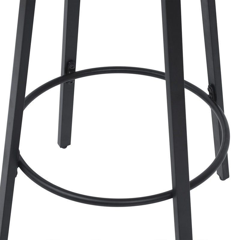 Tabourets de bar à hauteur de comptoir, chaises de cuisine tissées à la main sans dossier avec repose-pieds rond, ensemble de 2 tabourets de pub en PVC pour l'intérieur et l'extérieur