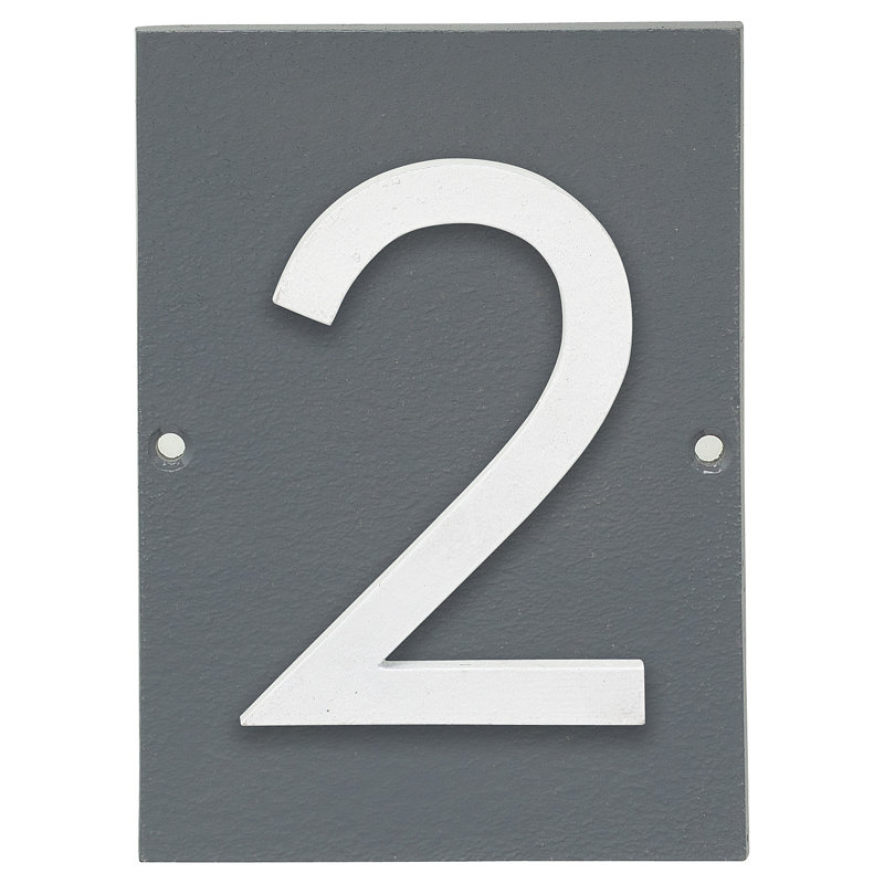 Plaque d’adresse murale sur 1 ligne flottante, Blanc, Gris, Oui
