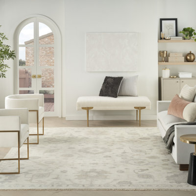 Tapis d'intérieur gris ivoire Nourison Aldora 5 pi 6 po x 8 pi
