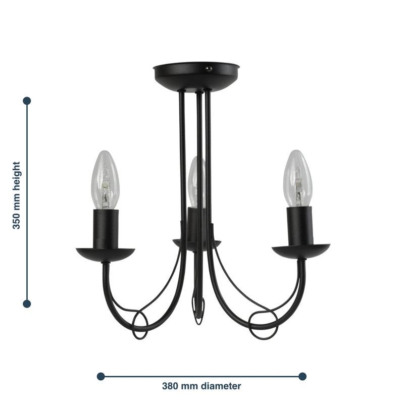 Ozbourn Semi Flush Mount, Black