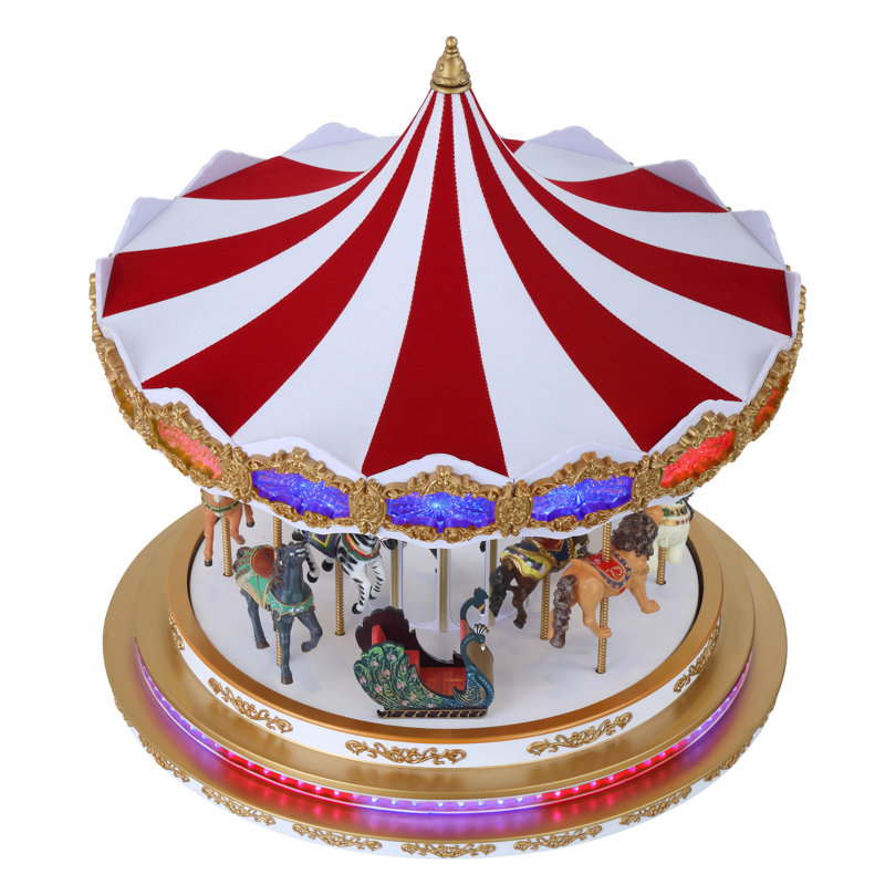 17 in. Animated Light Show Carousel