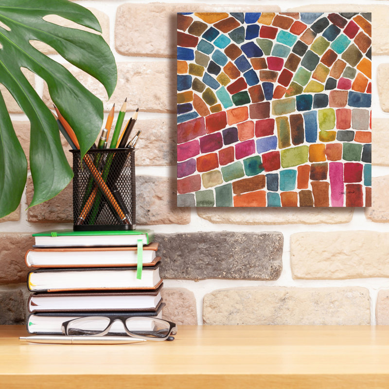  «Winding Path 1» par Cheryl Warrick, art mural sur toile, 12 po x 12 po