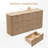 63" W Fluted 9-drawer Dresser, 1.97"-Thick Panels Wooden Chest of Drawers with Faux Marble Top and Sturdy Base, Oak-1321445771