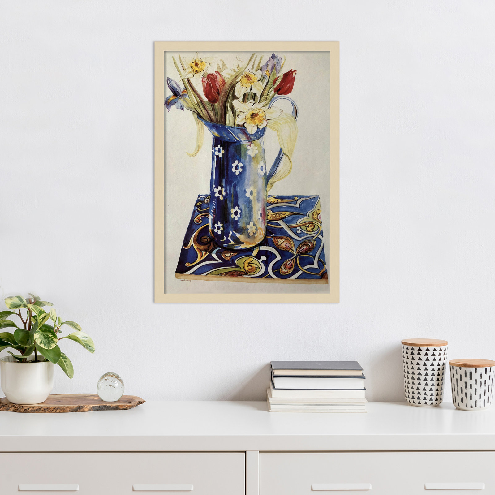 Chancy "Tulips" Print by Joan Thewsey, Brown, 25" H x 18" W x 1" D