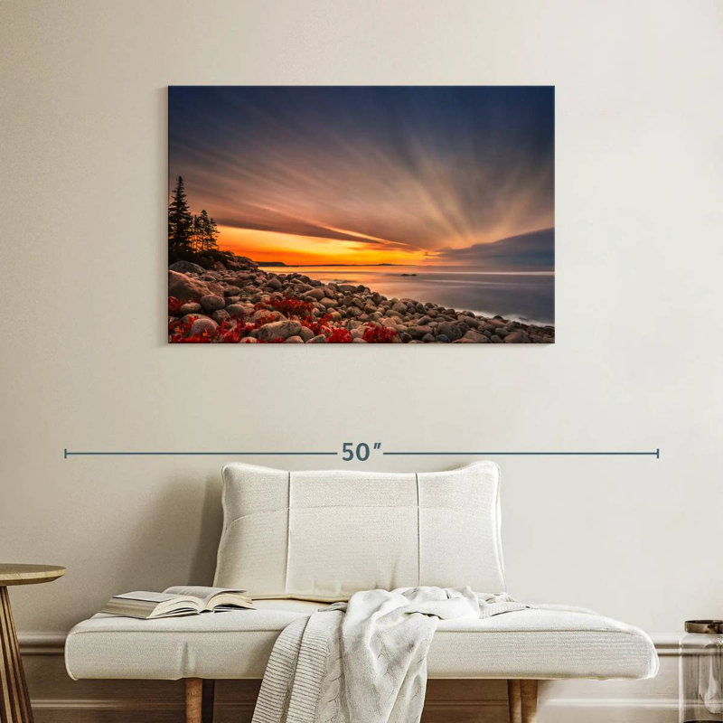 Coucher de soleil doré à Boulder Gillard, H 26 po x l 39 po