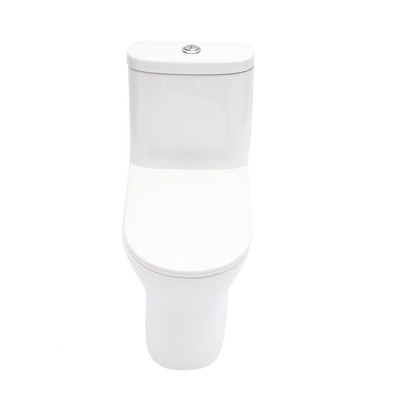 Ceramic Toilet One Piece For Bathroom 12 - Inch Rough In 1.22/1.6 Dual Flush With Soft Close Pp Seat 800G Map Quiet And Clean Skirted Quick Release Hinge Efficient Style