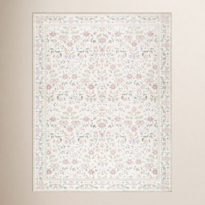Myla Machine Washable Floral Area Rug