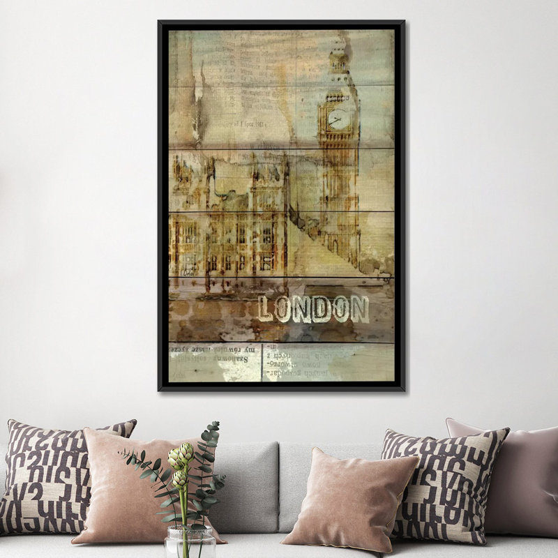 « big ben, londres, england, royaume-uni », impression sur toile tendue, H 26 po x l 18 po x P 1,5 po, Toile encadrée noire