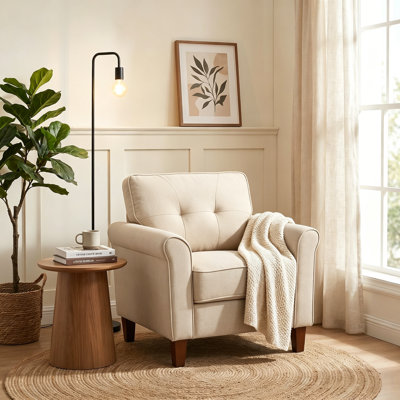 Fauteuil d'appoint rembourré, simple, fauteuil, fauteuil moderne, fauteuil confortable pour salon, bureau à domicile, chambre d'amis, salle de lecture, meubles d'angle