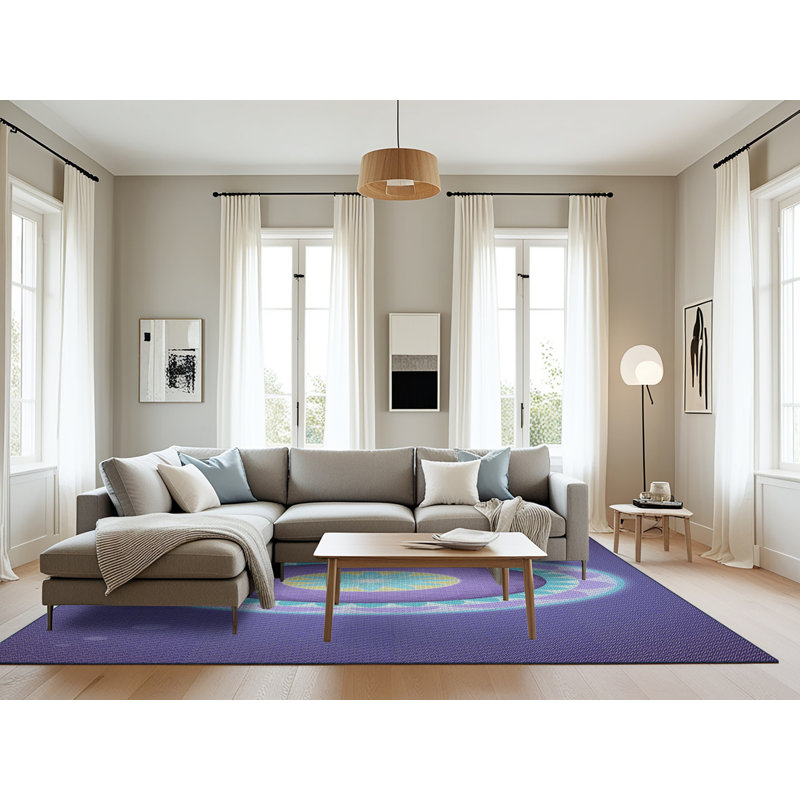 Tapis mauve à métier motorisée, Rectangle 8 pi x 12 pi