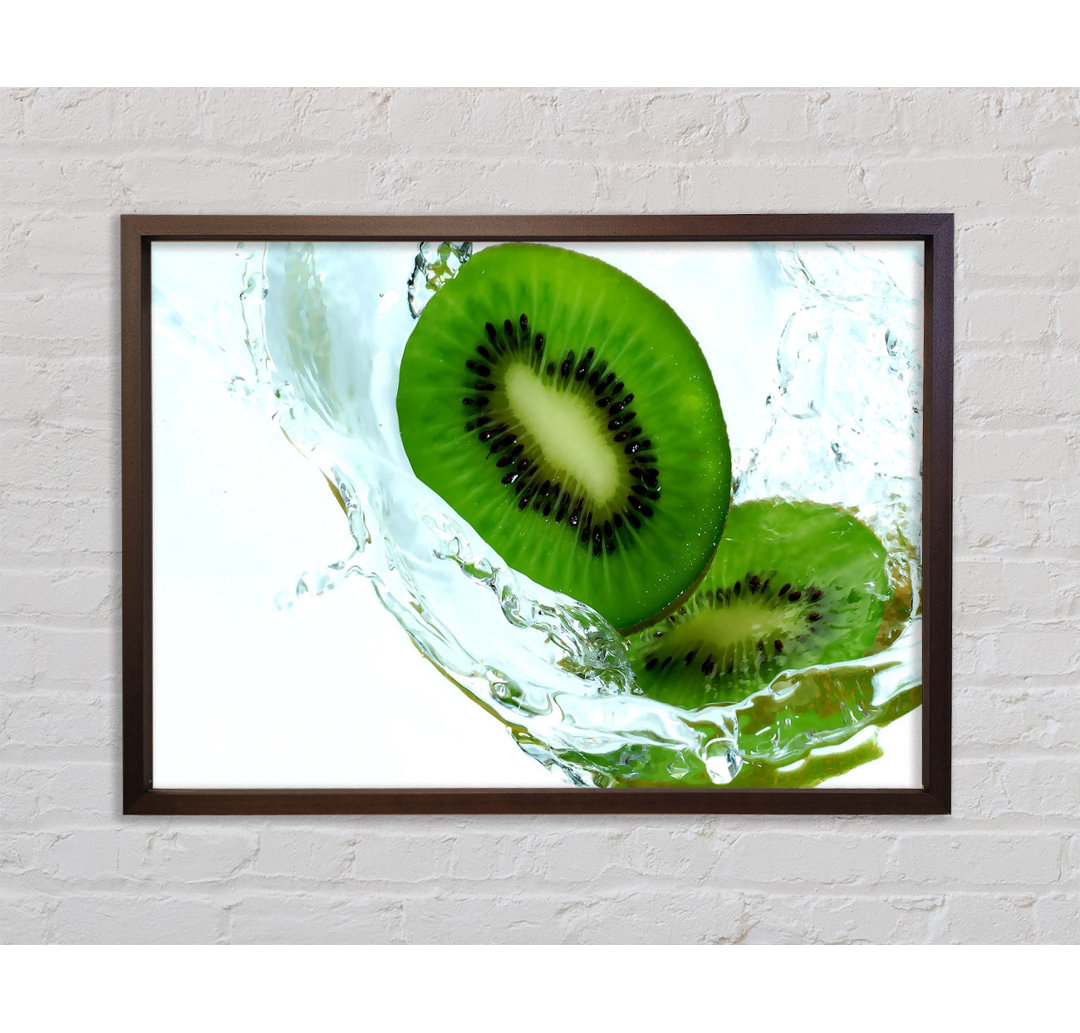 Fresh Kiwi Splash - Einzelner Bilderrahmen Kunstdrucke auf Leinwand