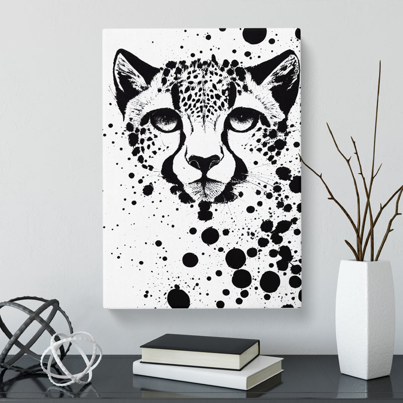 Cheetah Splatter - Wrapped Canvas, 76cm H x 50cm W x 3cm D