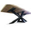 McKinleyville Oak Rectangular Wood Top Dining Table with Steel Base