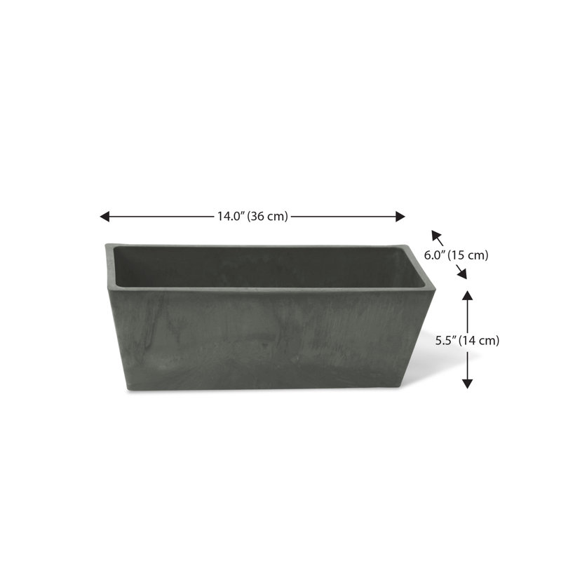 Cara Windowsill Planter Box Set, Light Charcoal