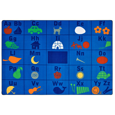 Tapis bleu capitonné Alphabet Classroom Seating