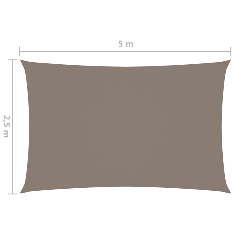 Waits Rectangular Shade Sail, Taupe, 500cm W x 250cm L