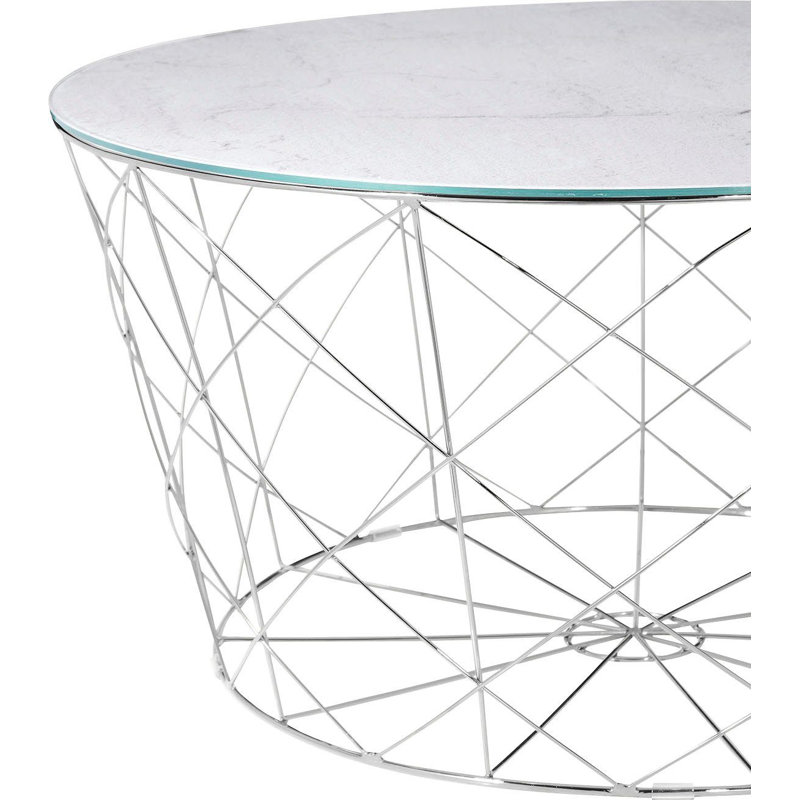 Frimunt Frame Coffee Table, White, Chrome