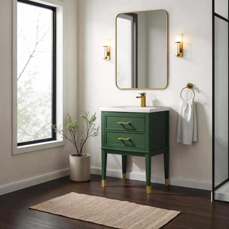 Ensemble de meuble-lavabo simple 24 po Deon, Vert