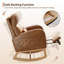 Chaise berçante - Fauteuil oscillant inclinable moderne avec coussin et poches latérales - Chaise de chambre de bébé et de salon confortable