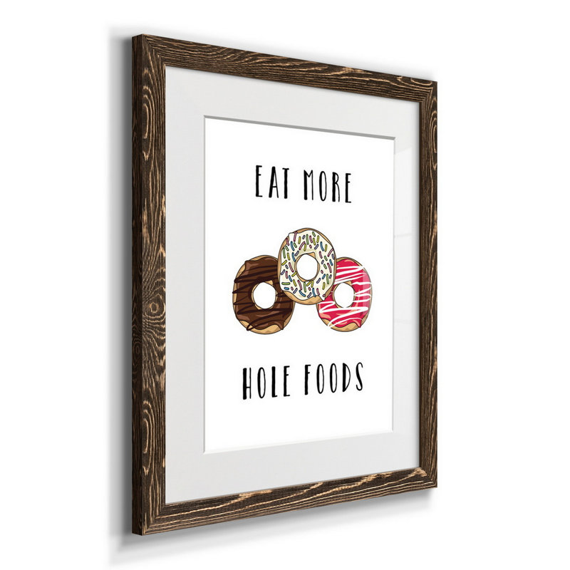 Hole Foods - Reproduction d'art textuel sur papier encadré, Papier, cadre noyer, H 20 po x l 17 po x P 1,5 po