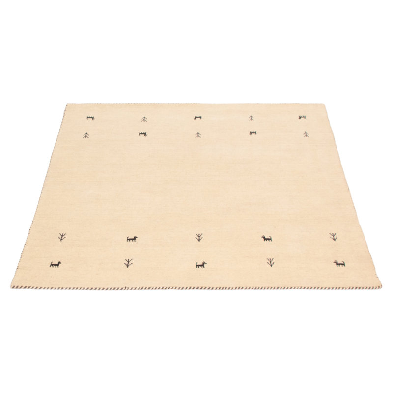 Tapis crème Kashkuli Gabbeh 4 pi 11 po x 4 pi 11 po