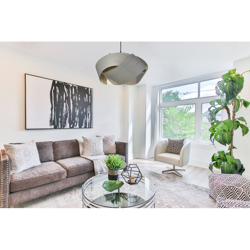 Serene Grande LED Chandelier, Gray Tay, 15" H x 22" W x 24" D