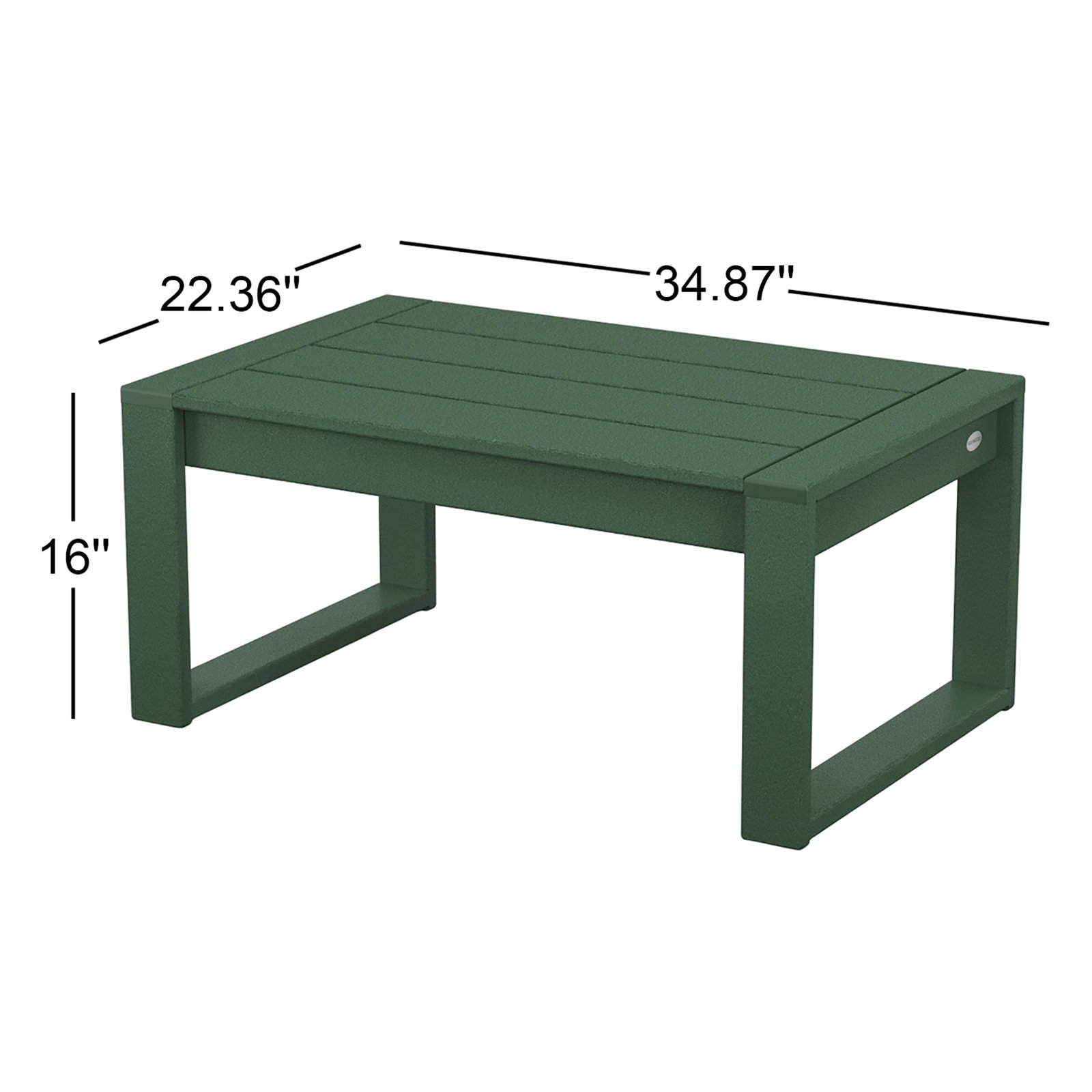 POLYWOOD® Edge 35" Patio Table, Green