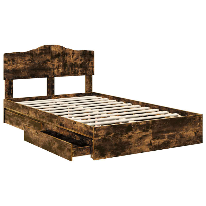 Bed, Smoked Oak, Double (4'6)