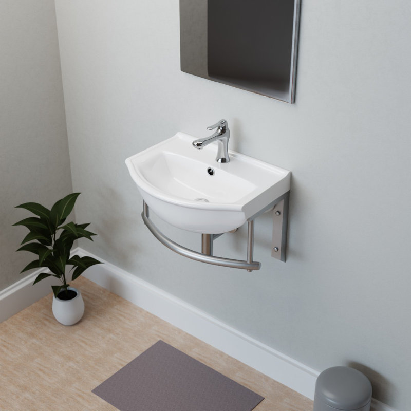 The Renovators Supply Inc. 13.75'' White Vitreous China U-Shaped Bathroom Sink with Overflow