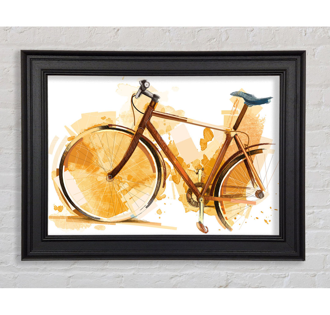 Gerahmtes Leinwandbild Watercolour Bike