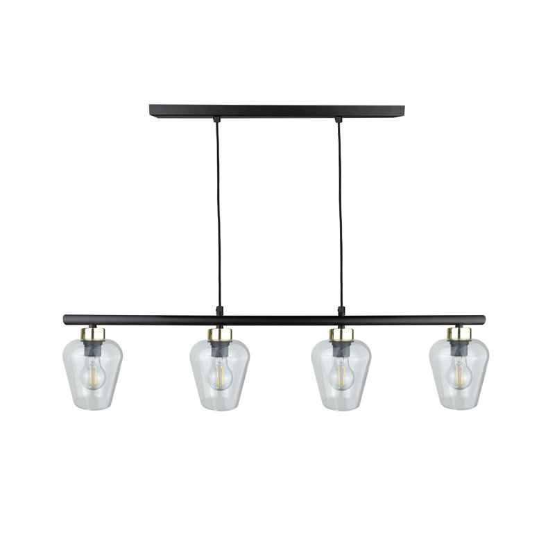 Valor 4 - Light Kitchen Island Pendant, Black/Gold