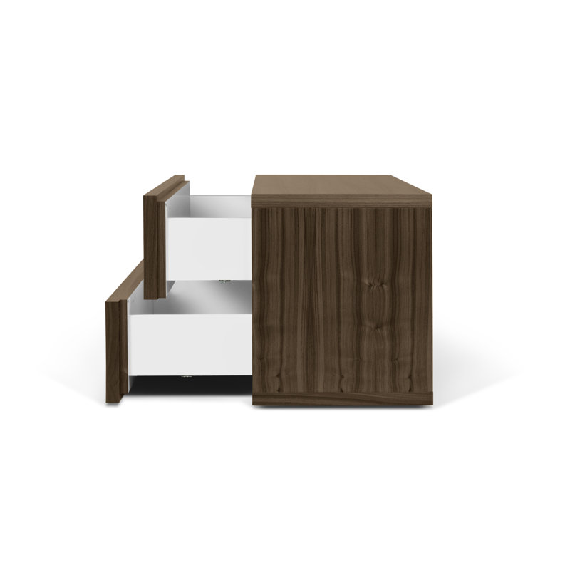 Coppin 152.4cm W Manufactured Wood Bedside Table, Walnut