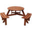 Table de pique-nique en bois avec 3 bancs intégrés